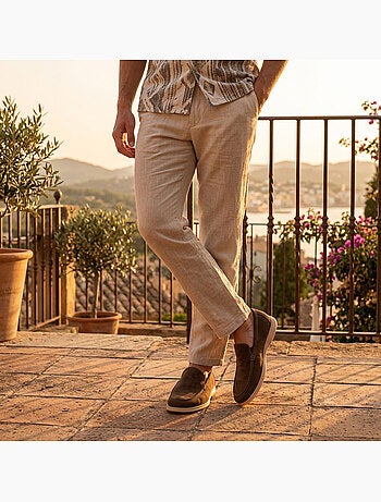 Mocasines OZABI para hombre, de ante sintético de primera calidad, cómodos y sin cordones