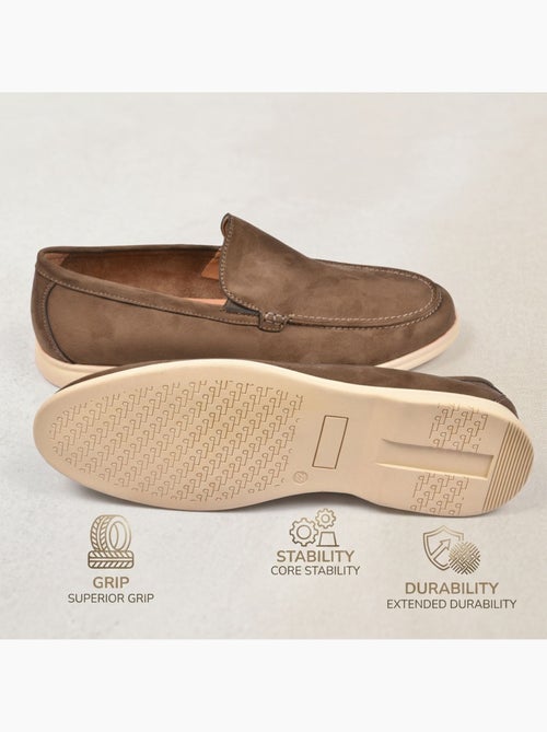 Mocasines OZABI para hombre, de ante sintético de primera calidad, cómodos y sin cordones - Kiabi
