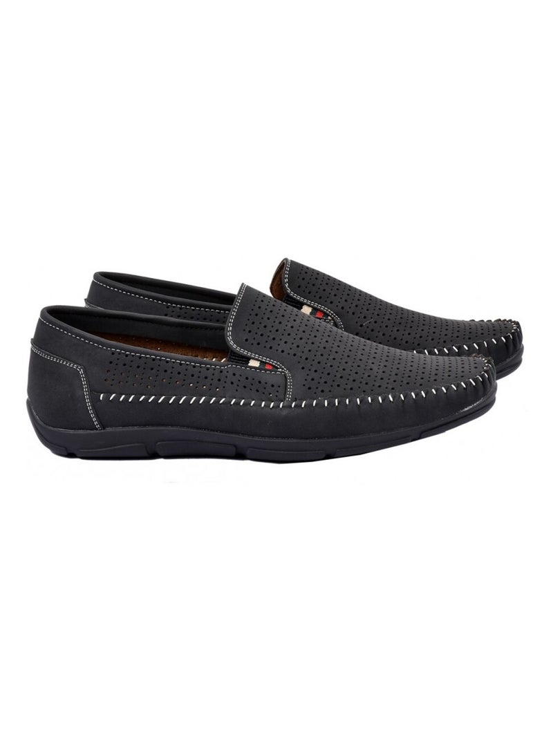 Mocasines para Hombre Forro de Cuero Premium Negro - Kiabi