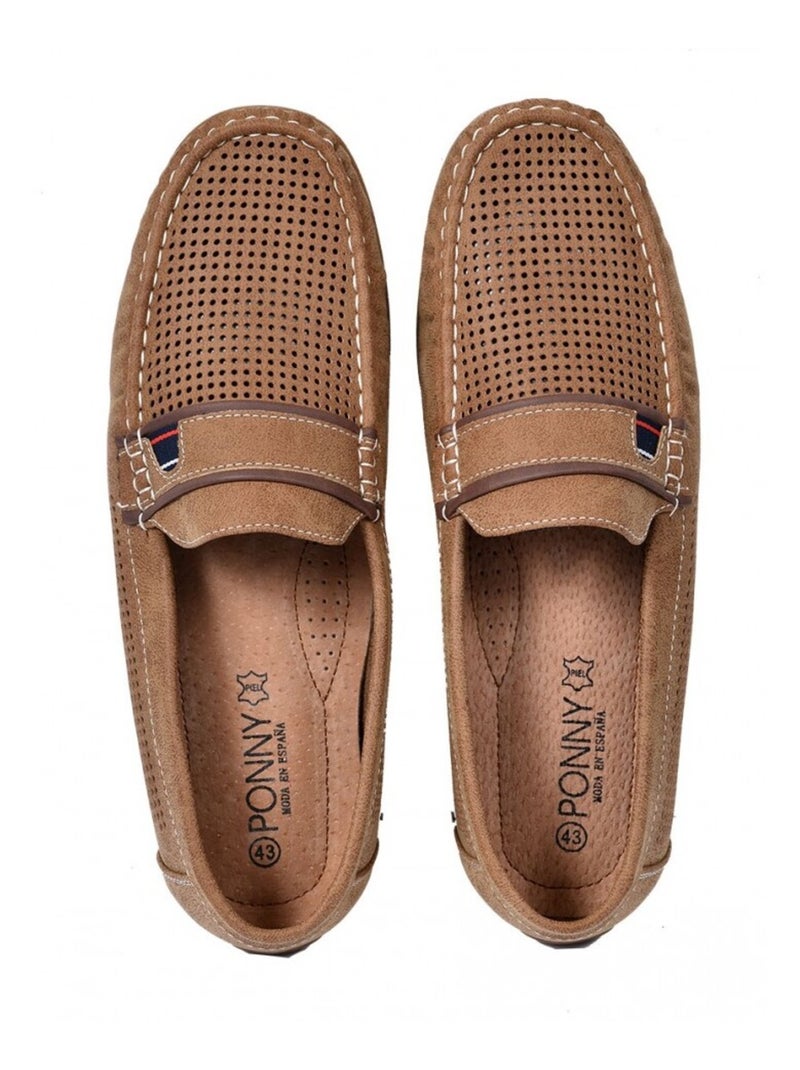 Mocasines para Hombre Forro de Cuero Premium Taupe - Kiabi