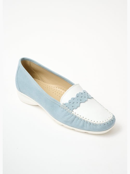 Mocasines piel ancho confort - Afibel - Kiabi