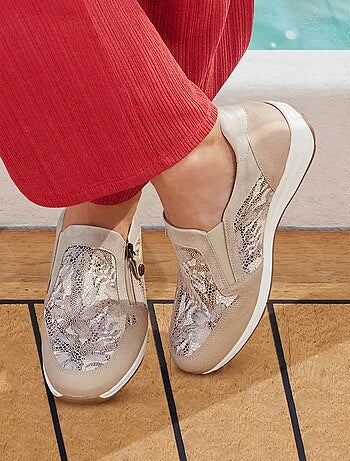 Mocasines piel con cremallera ancho confort - Afibel