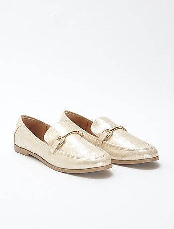 Mocasines plateados con purpurina