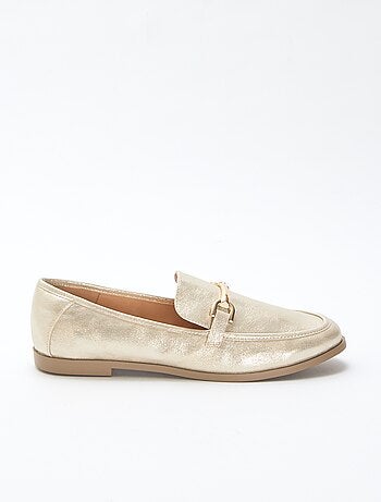 Mocasines plateados con purpurina