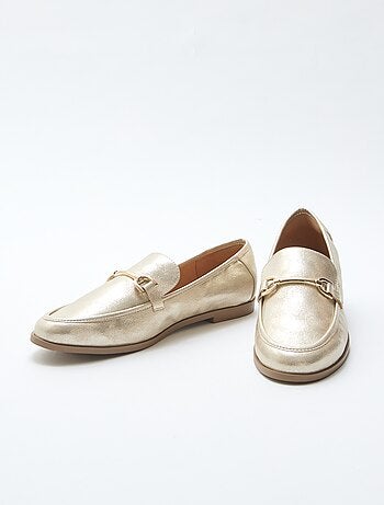 Mocasines plateados con purpurina