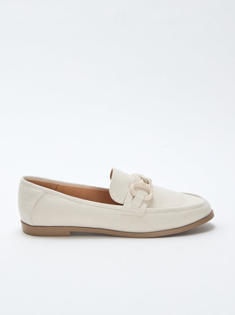 Mocasines tipo ante con joya decorativa en la parte superior Beige - Kiabi