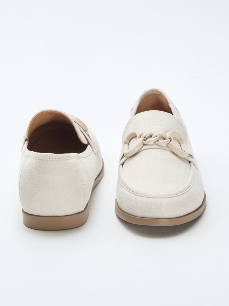 Mocasines tipo ante con joya decorativa en la parte superior Beige - Kiabi