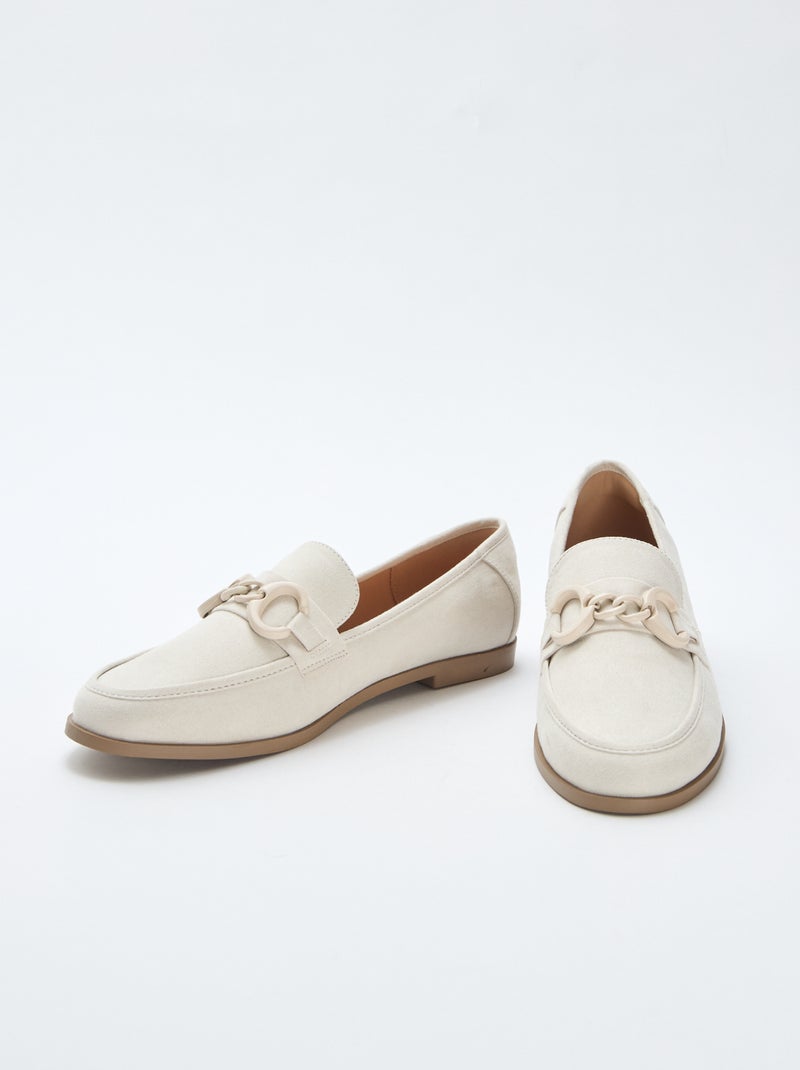 Mocasines tipo ante con joya decorativa en la parte superior Beige - Kiabi