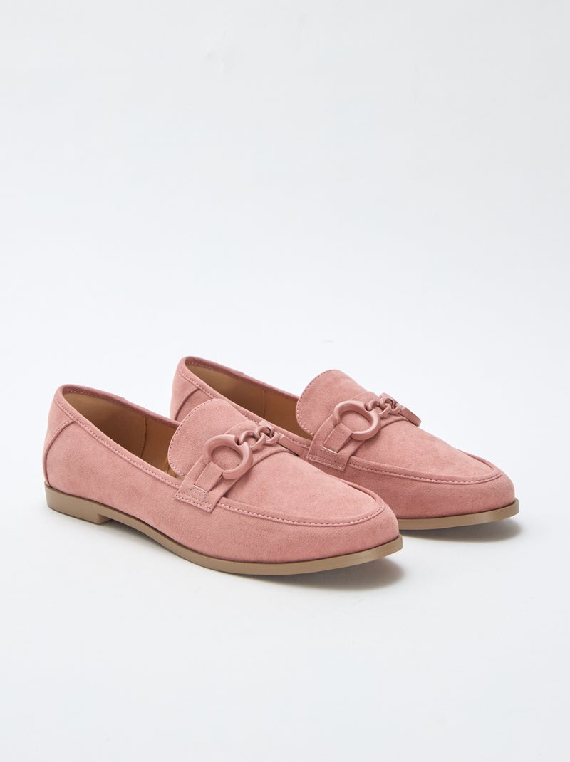 Mocasines tipo ante con joya decorativa en la parte superior Rosa - Kiabi