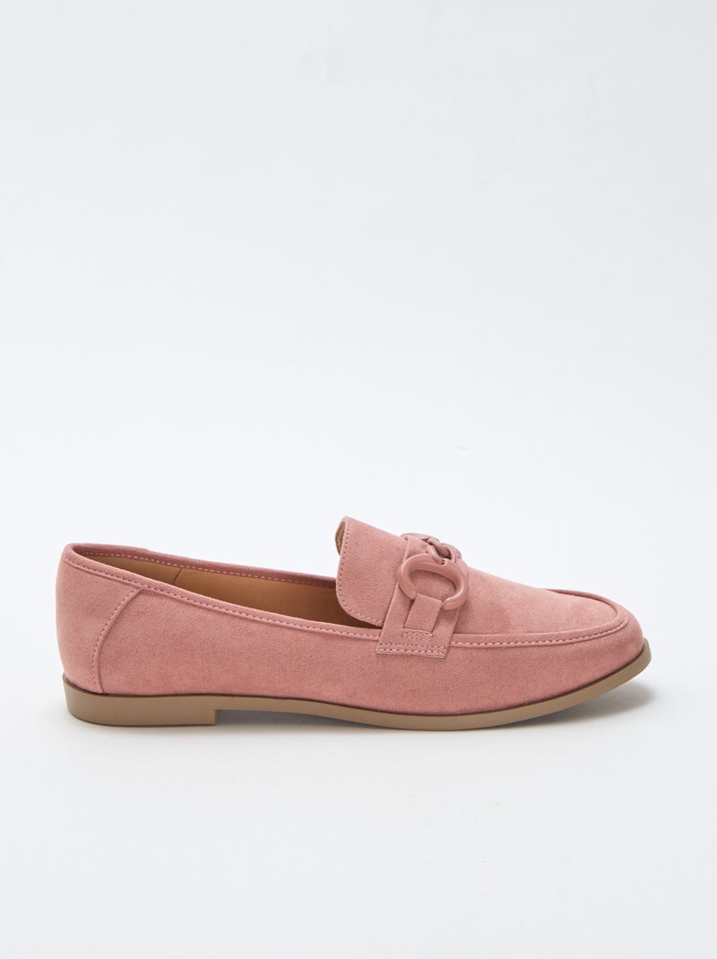 Mocasines tipo ante con joya decorativa en la parte superior Rosa - Kiabi