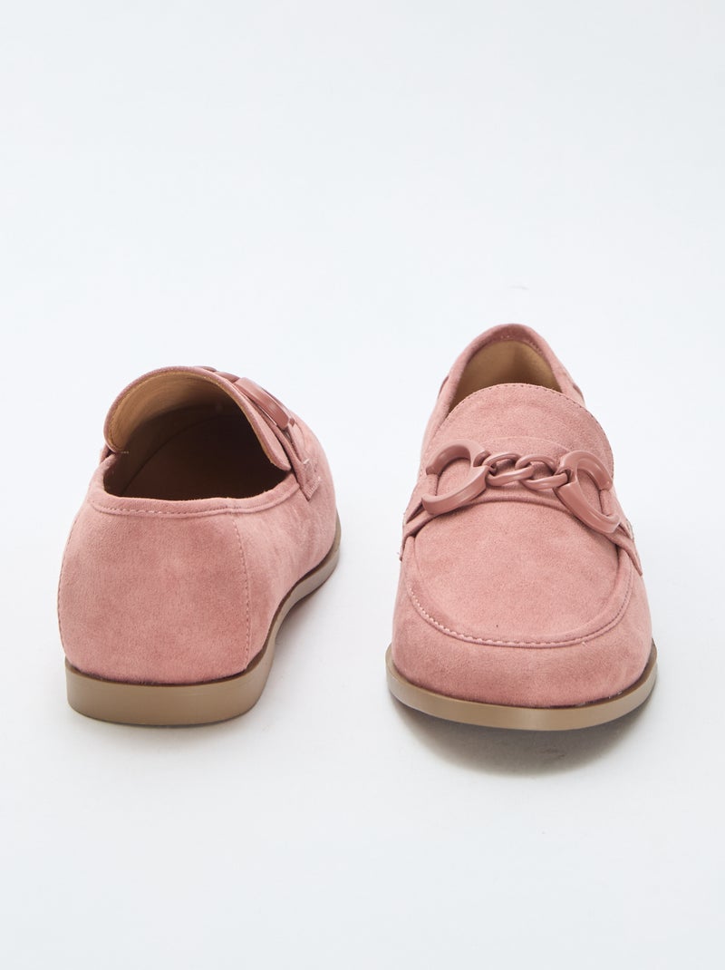 Mocasines tipo ante con joya decorativa en la parte superior Rosa - Kiabi