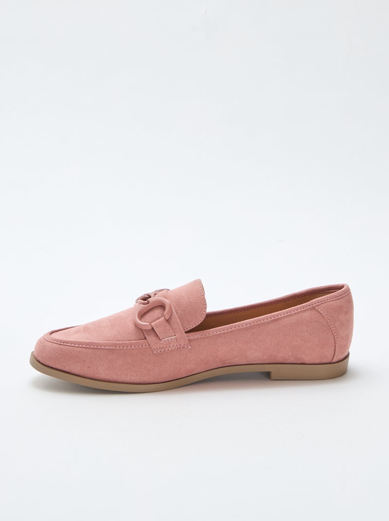 Mocasines tipo ante con joya decorativa en la parte superior Rosa - Kiabi