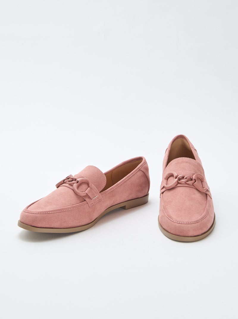Mocasines tipo ante con joya decorativa en la parte superior Rosa - Kiabi