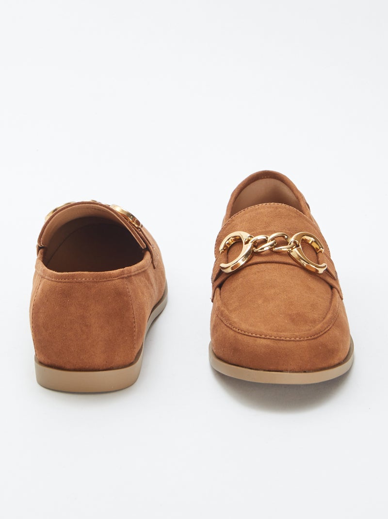 Mocasines tipo náuticos de antelina MARRON - Kiabi