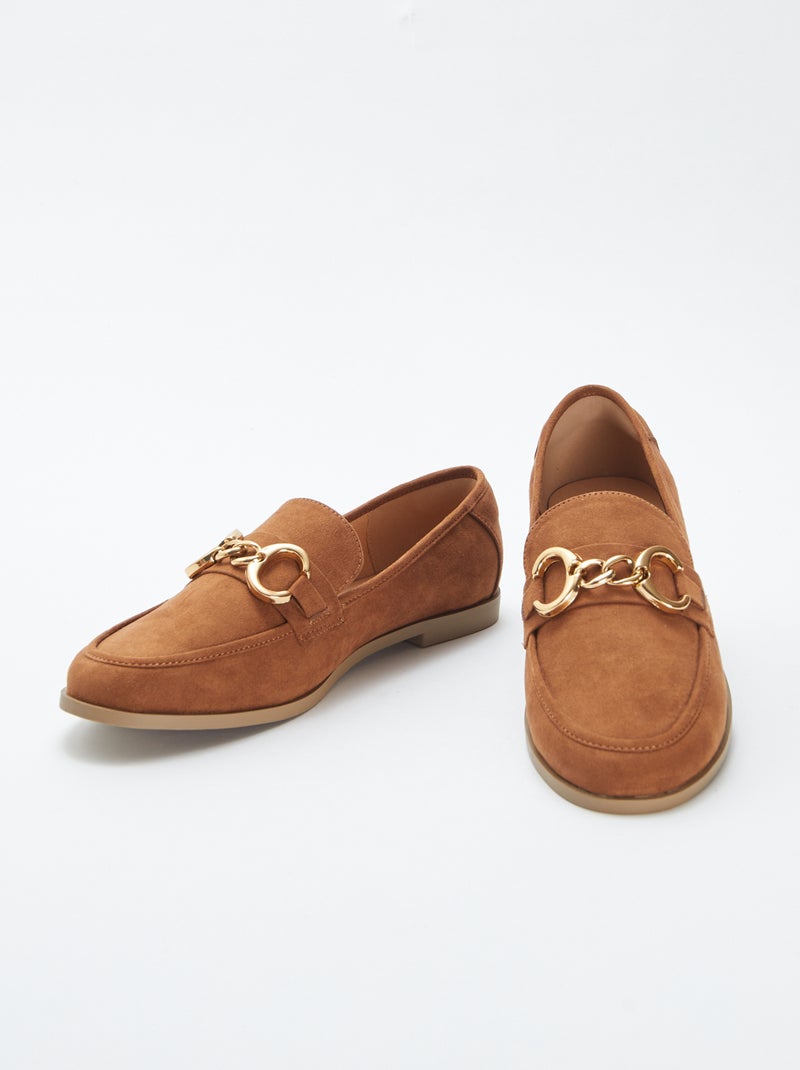 Mocasines tipo náuticos de antelina MARRON - Kiabi
