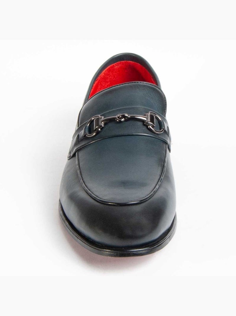 Mocasines Vestir Cuero Purapiel Azul - Kiabi