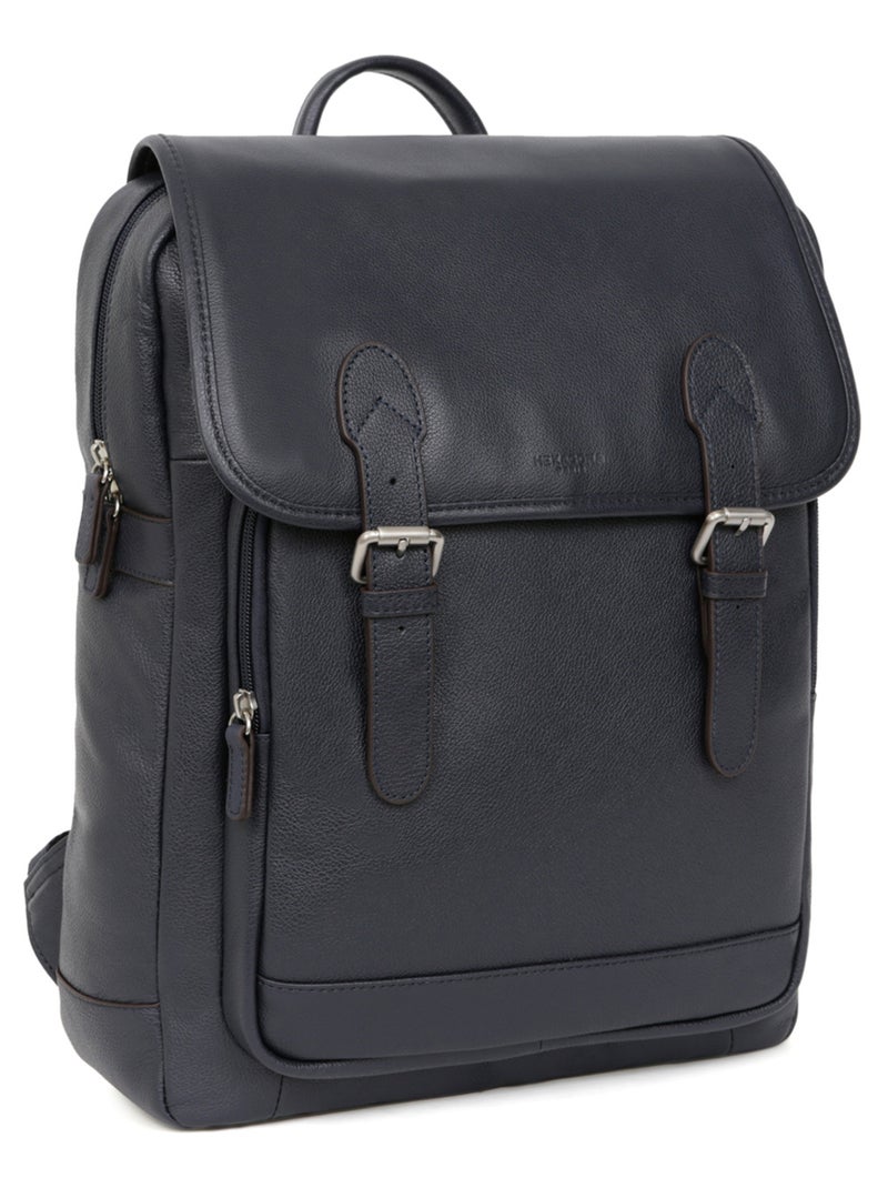 Mochila - 13" & A4 - Cuero CONFORT Azul marino - Kiabi