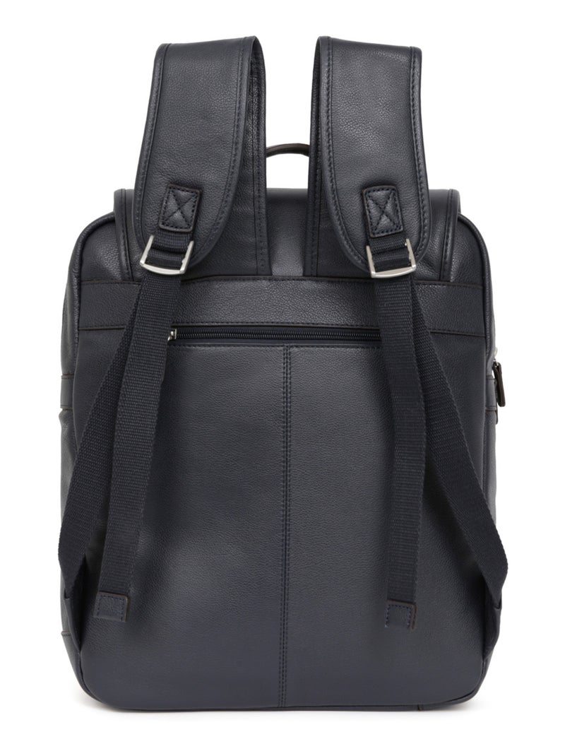 Mochila - 13" & A4 - Cuero CONFORT Azul marino - Kiabi