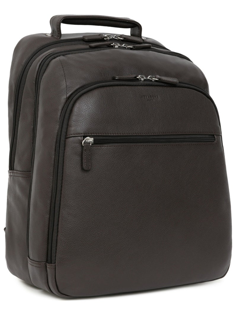 Mochila - 13" & a4 - cuero confort hexagona Marrón oscuro - Kiabi