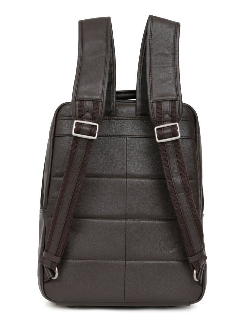 Mochila - 13" & a4 - cuero confort hexagona Marrón oscuro - Kiabi