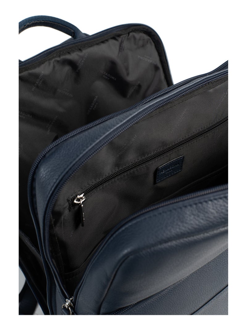 Mochila - 15" & tableta & a4 - cuero confort hexagona Azul marino - Kiabi