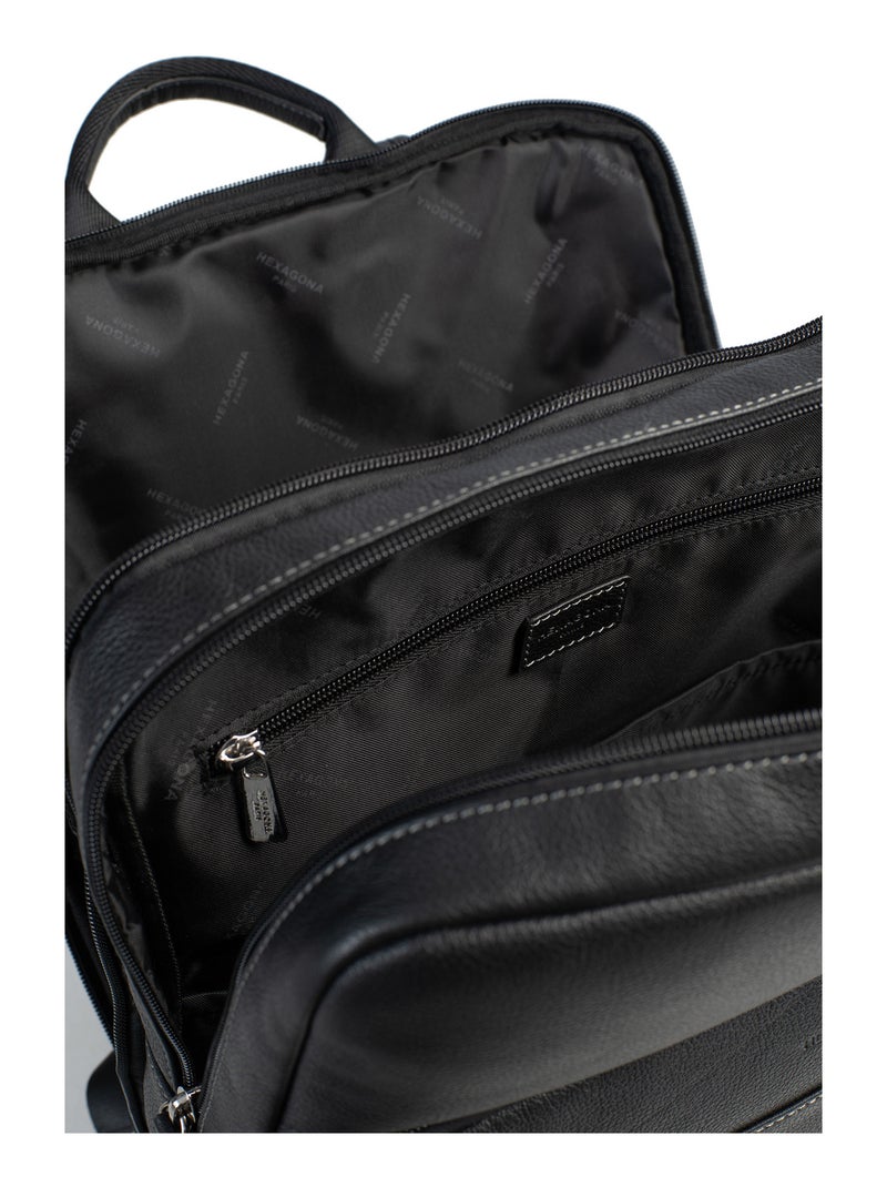 Mochila - 15" & tableta & a4 - cuero confort hexagona Negro - Kiabi
