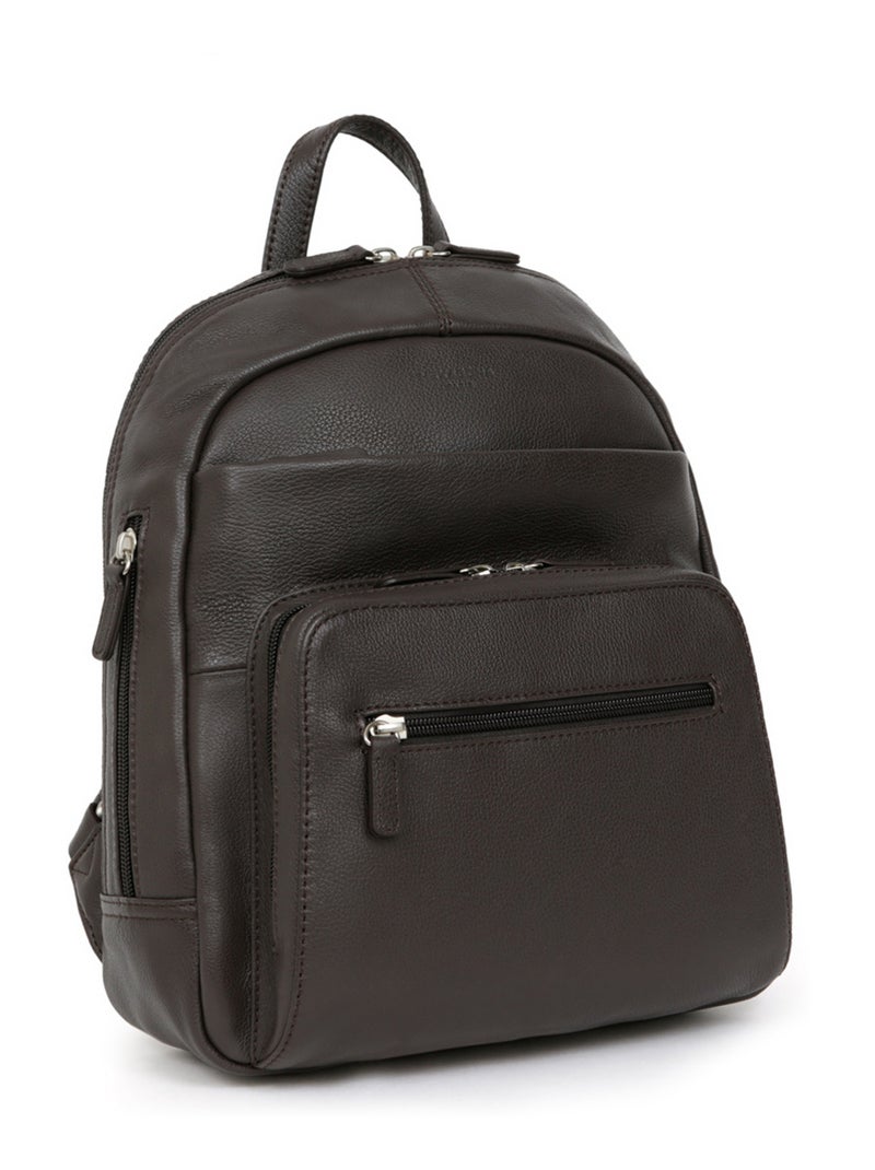 Mochila - cuero confort hexagona Marrón oscuro - Kiabi