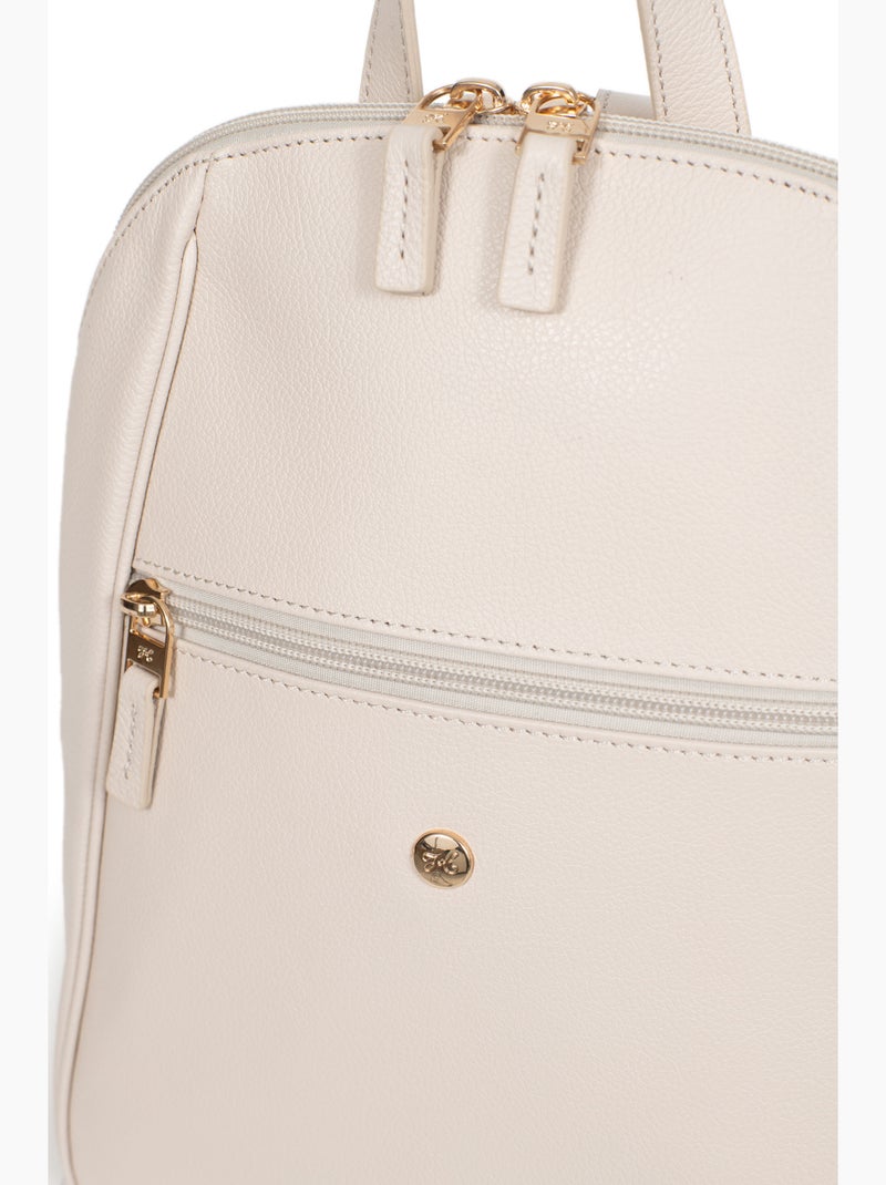 Mochila - cuero luna hexagona Marfil - Kiabi