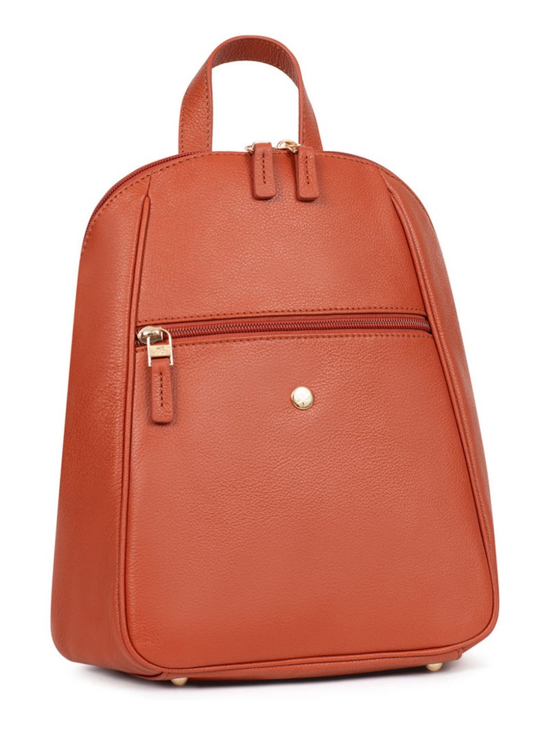 Mochila - cuero luna hexagona Naranja - Kiabi