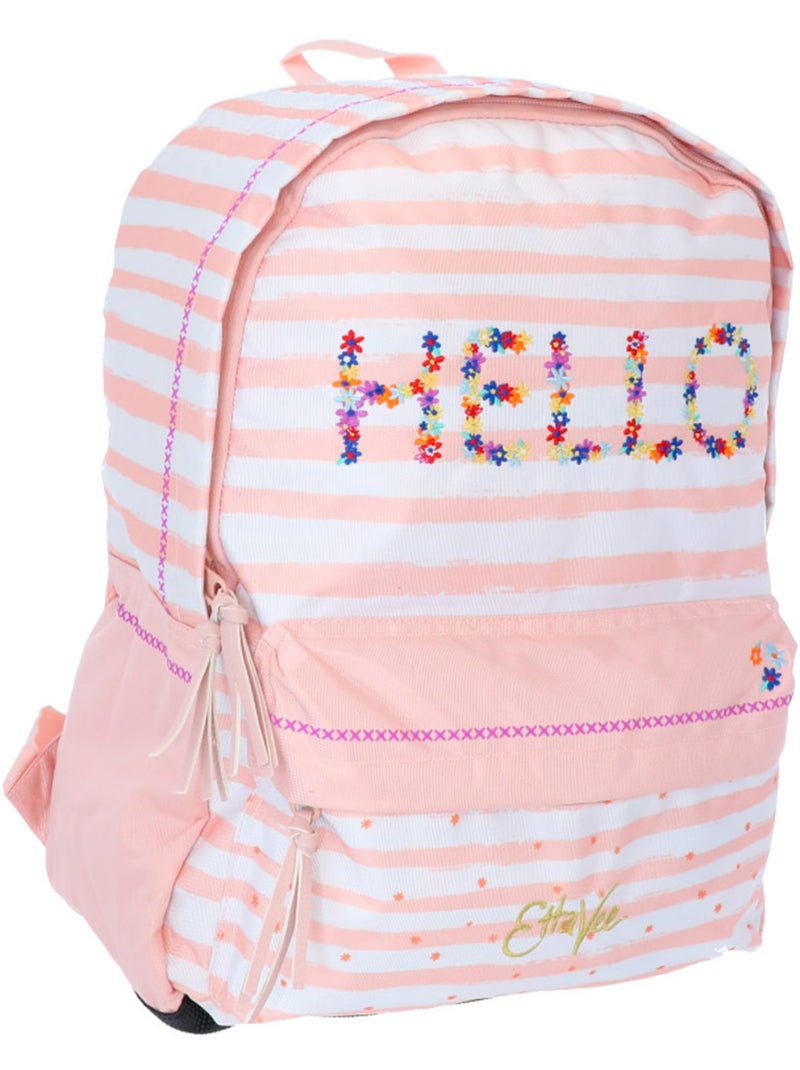 Mochila 2 compartimentoos lona estampadoe ettavee hello Rosa pastel/Menta/Blanco/Beige - Kiabi
