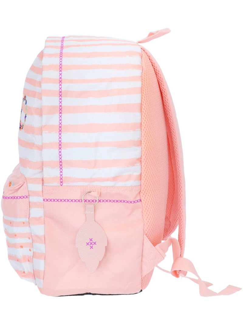 Mochila 2 compartimentoos lona estampadoe ettavee hello Rosa pastel/Menta/Blanco/Beige - Kiabi