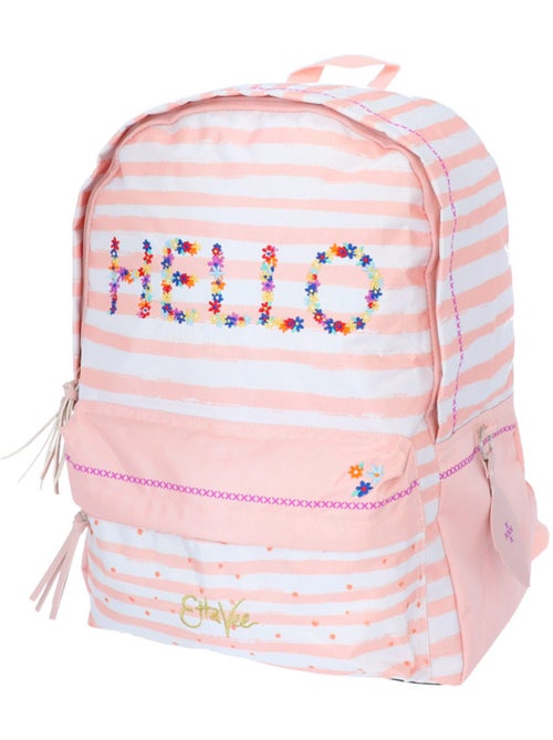 Mochila 2 compartimentos lona estampadoe ettavee hello - Kiabi Mochila 2 compartimentos lona estampadoe ettavee hello - Kiabi