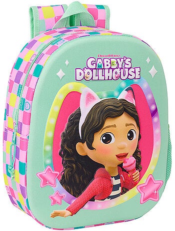 Mochila 3d termoformada la casa de muñecas de gabby safta