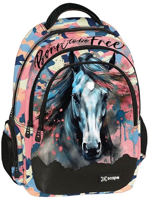 Mochila 42 cm caballo born to be free – 2 compartimentos con cremallera - Kiabi Mochila 42 cm caballo born to be free – 2 compartimentos con cremallera - Kiabi