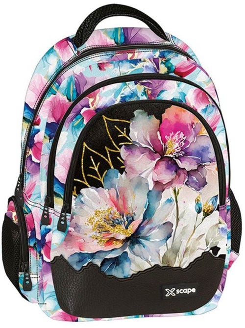 Mochila 42 cm floral acuarela con 2 compartimentos de cremallera cmp - Kiabi Mochila 42 cm floral acuarela con 2 compartimentos de cremallera cmp - Kiabi