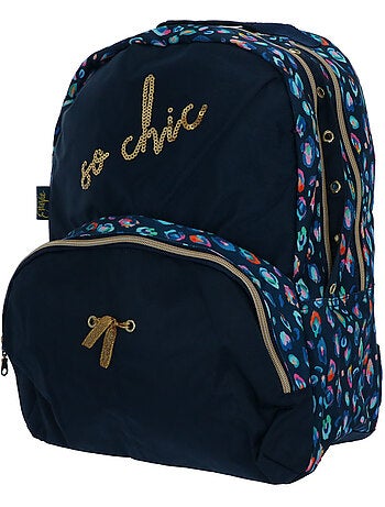 Mochila 42 cm so chic 2 compartimentos con cremallera