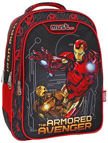 Mochila avengers iron man de poliéster estampado con armadura