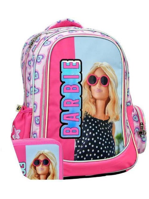 Mochila barbie de tejido sintético brillante con motivo de corazones - Kiabi Mochila barbie de tejido sintético brillante con motivo de corazones - Kiabi