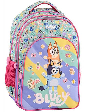 Mochila bluey 42 cm con pegatinas – 2 compartimentos – bleuie
