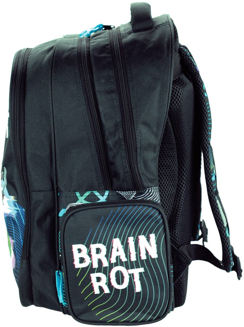 Mochila cmp brainrot 43 cm 2 compartimentos con cremallera cmp Negro Azul - Kiabi
