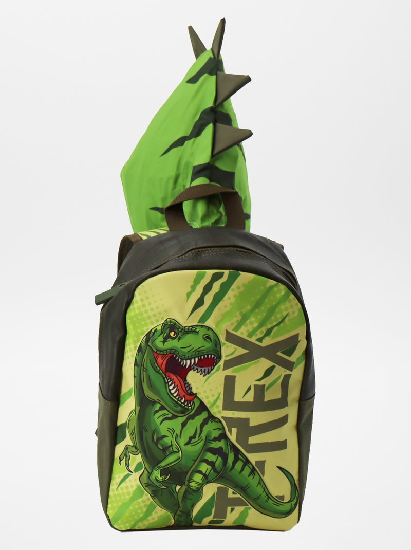 Mochila con capucha de dinosaurio VERDE - Kiabi