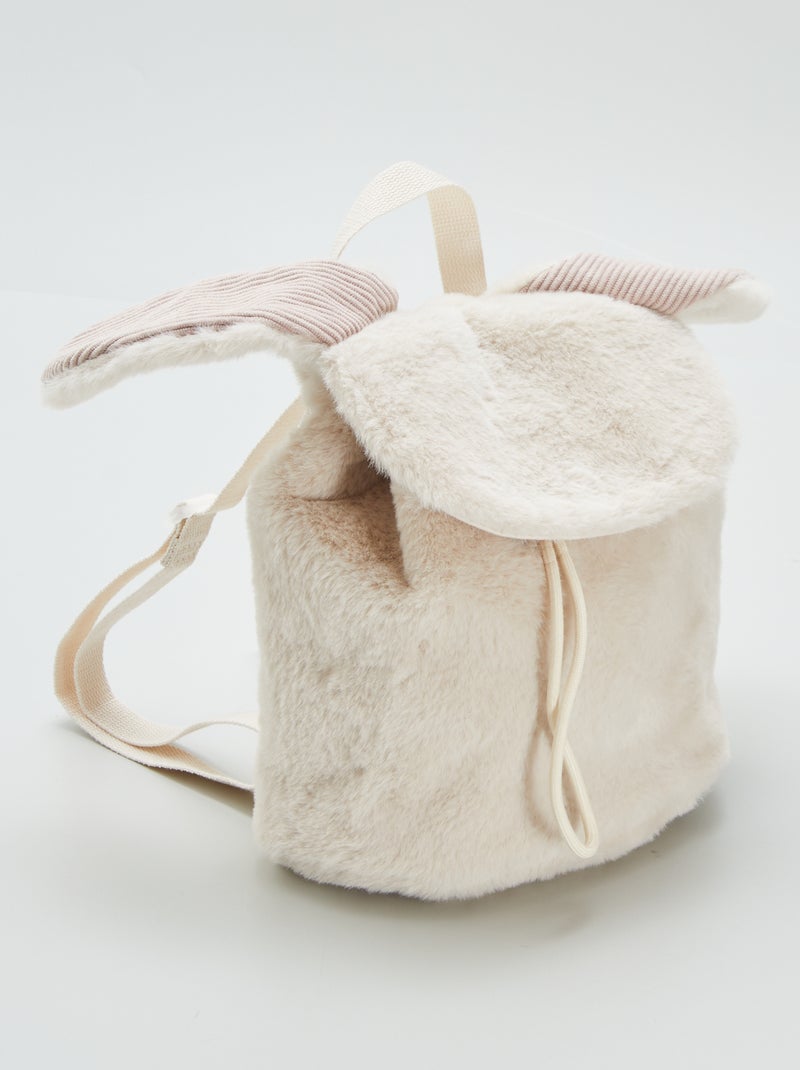 Mochila con detalle de 'conejo' muy suave BEIGE - Kiabi
