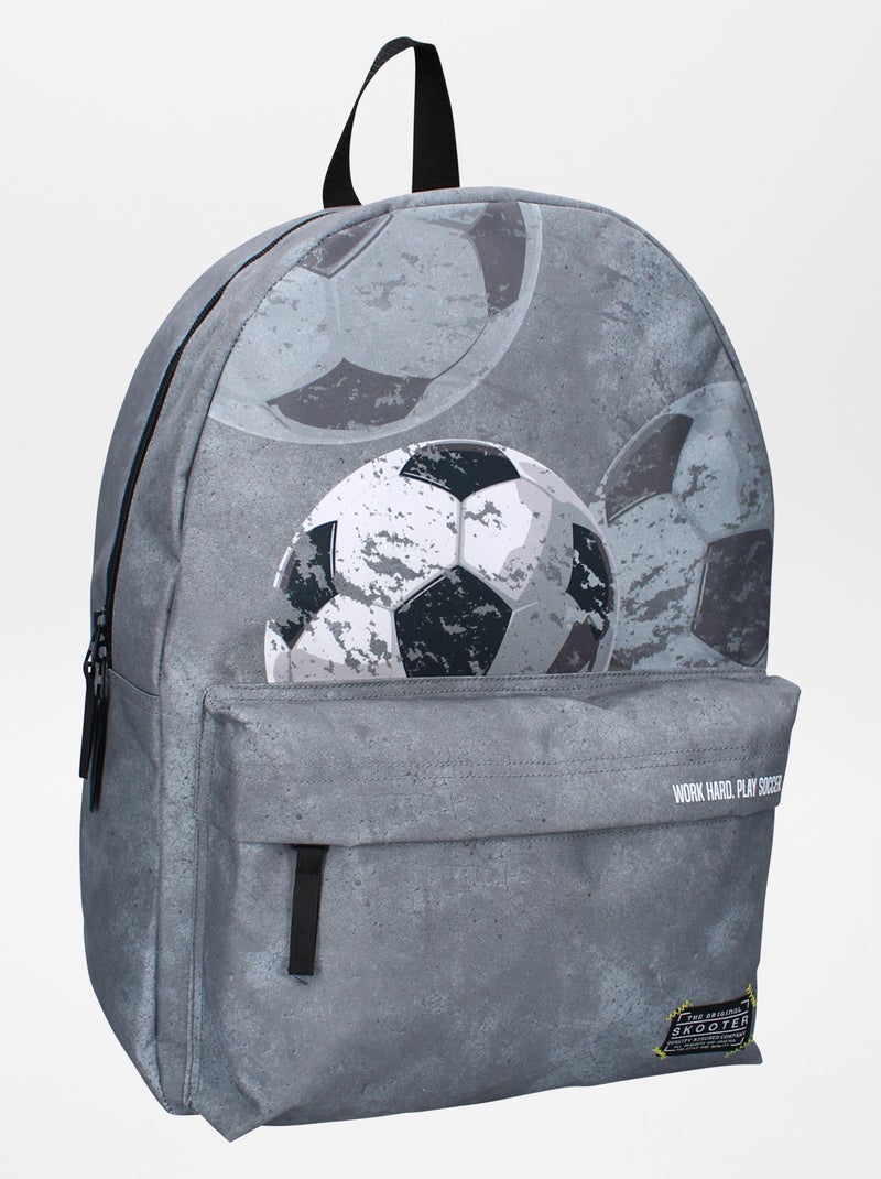 Mochila con estampado de fútbol GRIS - Kiabi