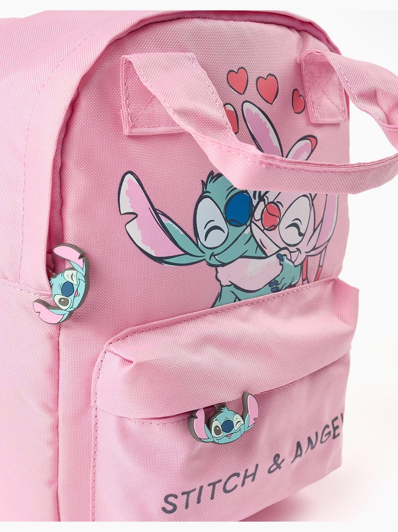 Mochila con estampado de Stitch y Angel Rosa - Kiabi