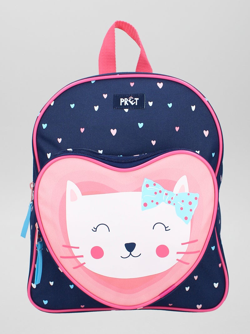 Mochila con estampado 'gato' azul - Kiabi