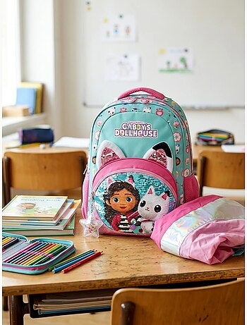 Mochila con funda de lluvia gabby y la casa mágica dreamworks