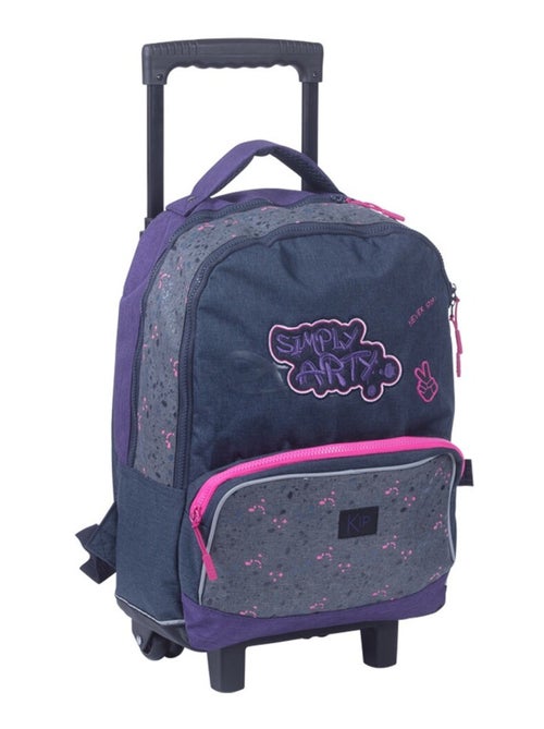 Mochila con ruedas - 2 compartimentos graffiti - kip girl - Kiabi