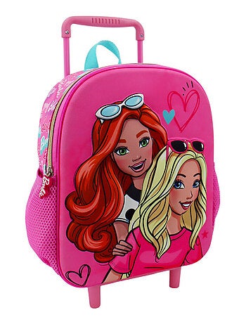 Mochila con ruedas - efecto brillante 3d - barbie licencia oficial