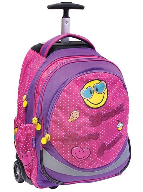 Mochila con ruedas 2 ruedas smiley world 45 cm – asa telescópica - Kiabi Mochila con ruedas 2 ruedas smiley world 45 cm – asa telescópica - Kiabi