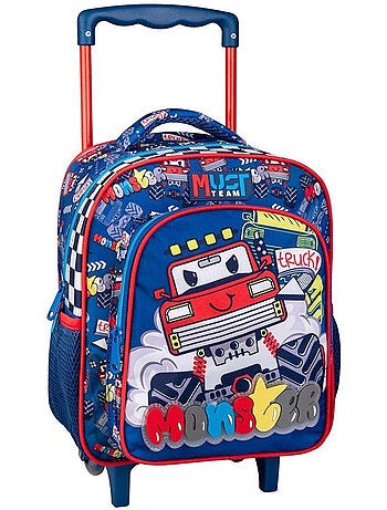 Mochila con ruedas 31 cm cmp monster truck – 2 bolsillos de malla